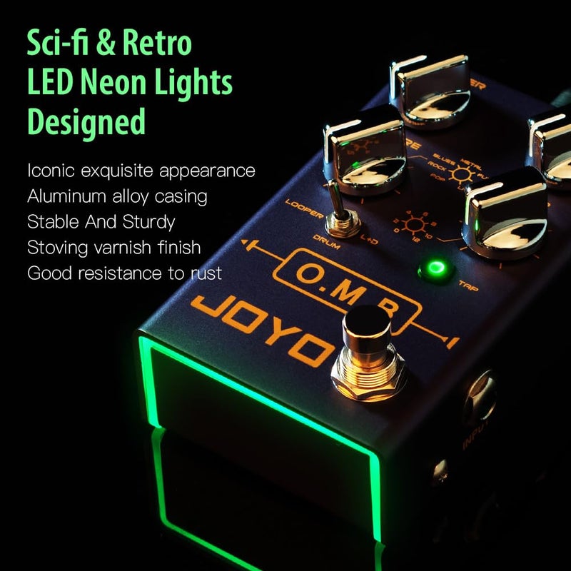 JOYO Looper Drum Machine Pedal (Looper Cycle Recording/Drum Machine) for Electric Guitar Effect (O.M.B R-06) - Image 5